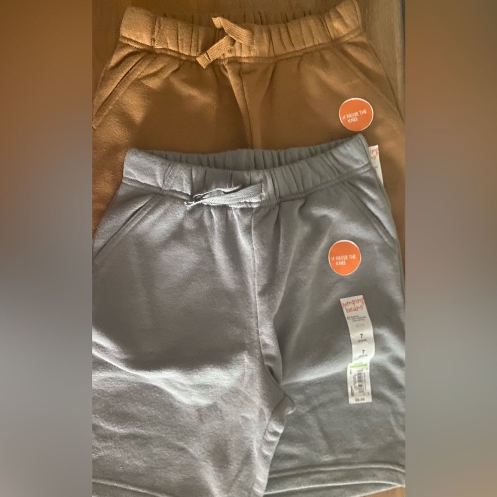 Jumping Beans 2-pack Gray Brown Boy French Terry Shorts Size 7